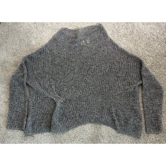 Eileen Fisher Loose Knit Boxy Alpaca Wool Blend Sweater Minimalist Gray S/P - Picture 8 of 8